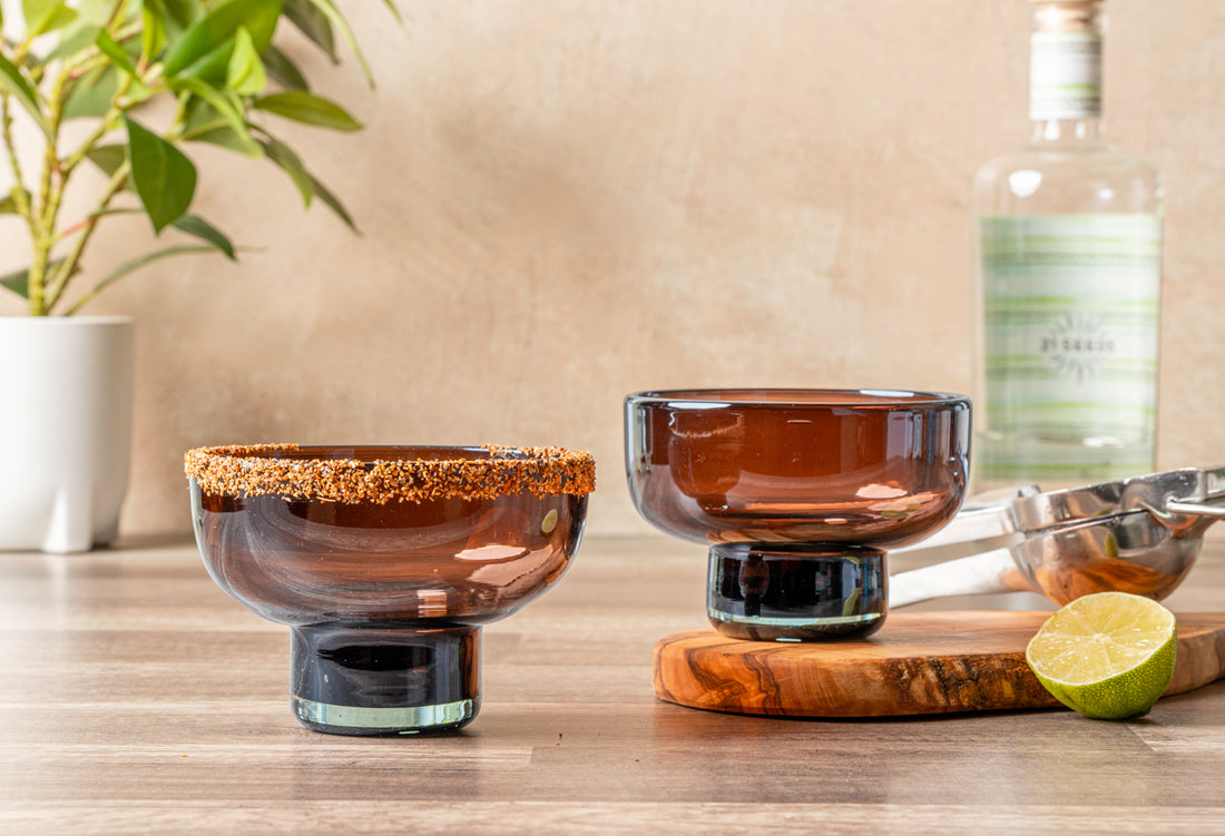 Mexican Hand Blown Margarita Glasses for Celebrations