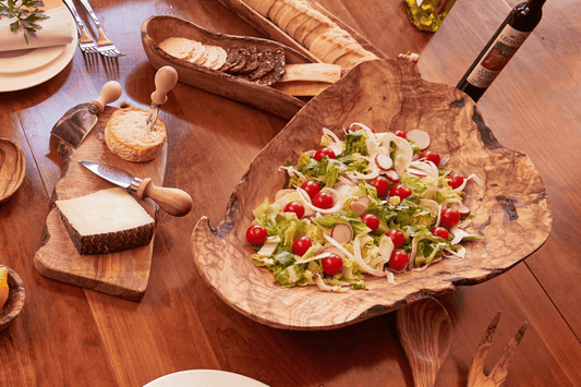 Elevate Dining: Handcrafted Wooden Salad Bowls