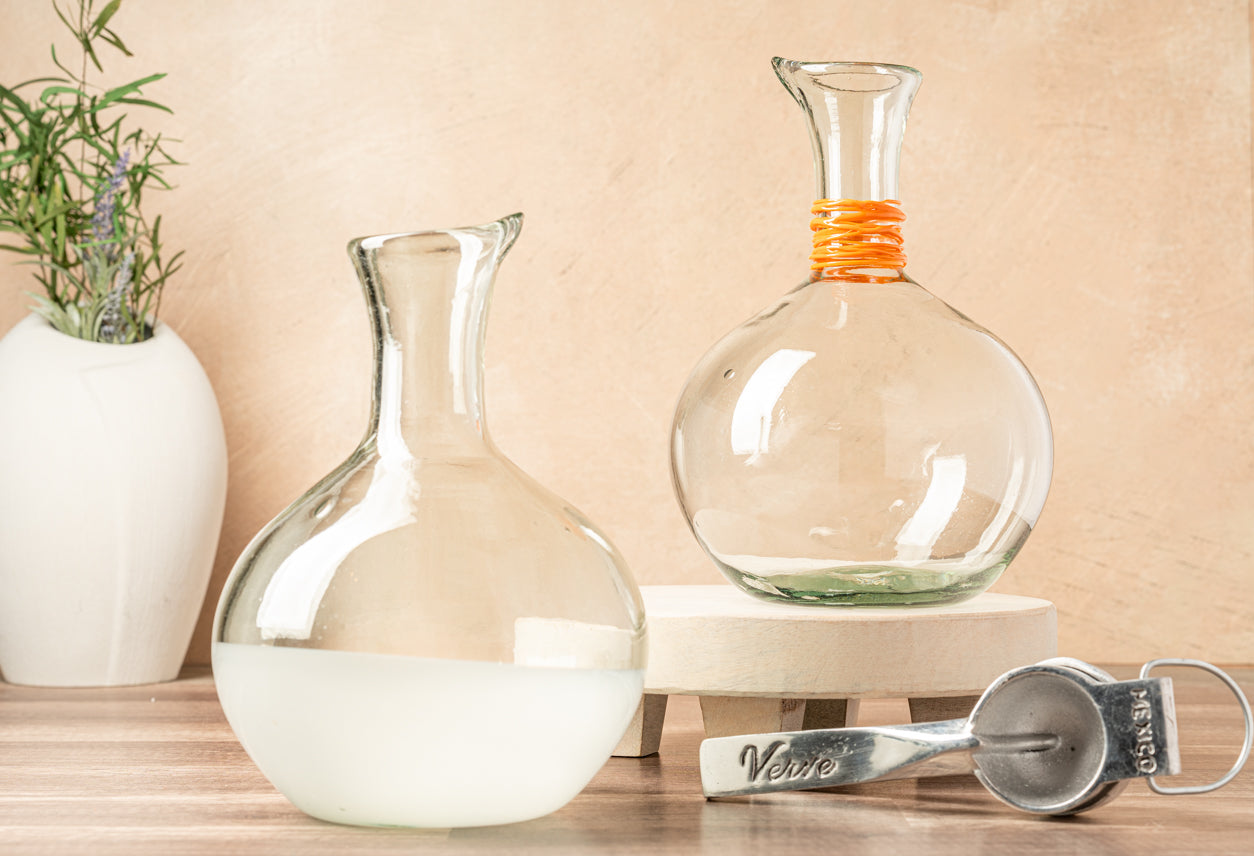 Verve Culture Handblown Glass Carafe, Orange