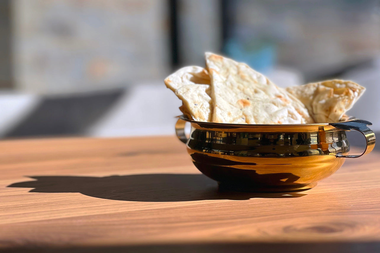 Indian Handi Serving Bowl - Brass Colored Stainless Steel