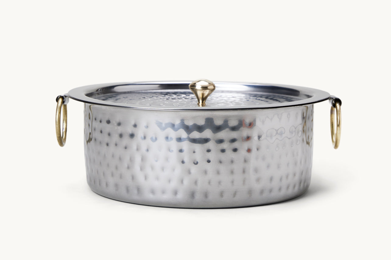 Indian Patila Pot with Brass Handles