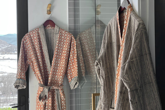 Block Print Reversible Robe