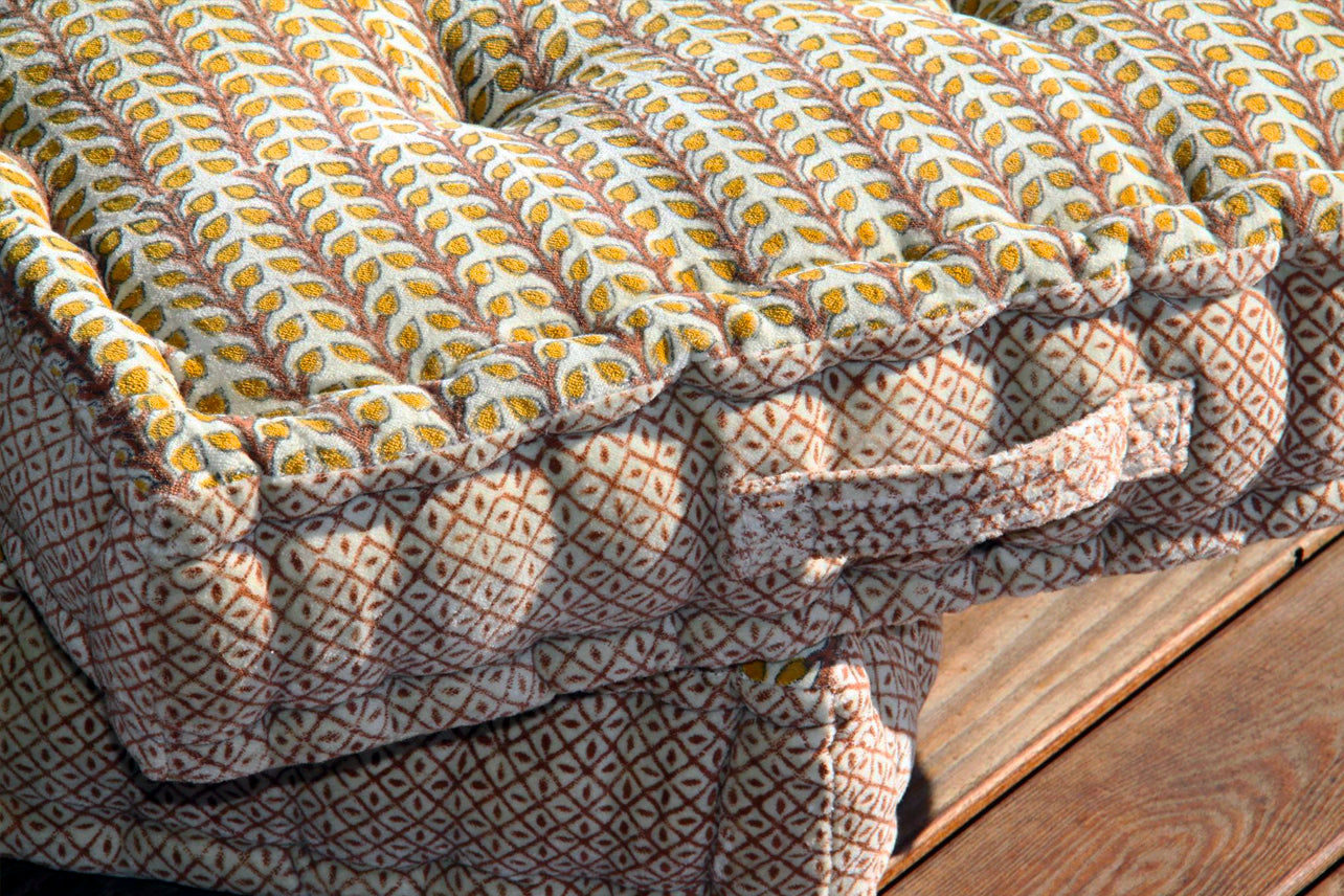 Block Print Meditation Cushion - Square