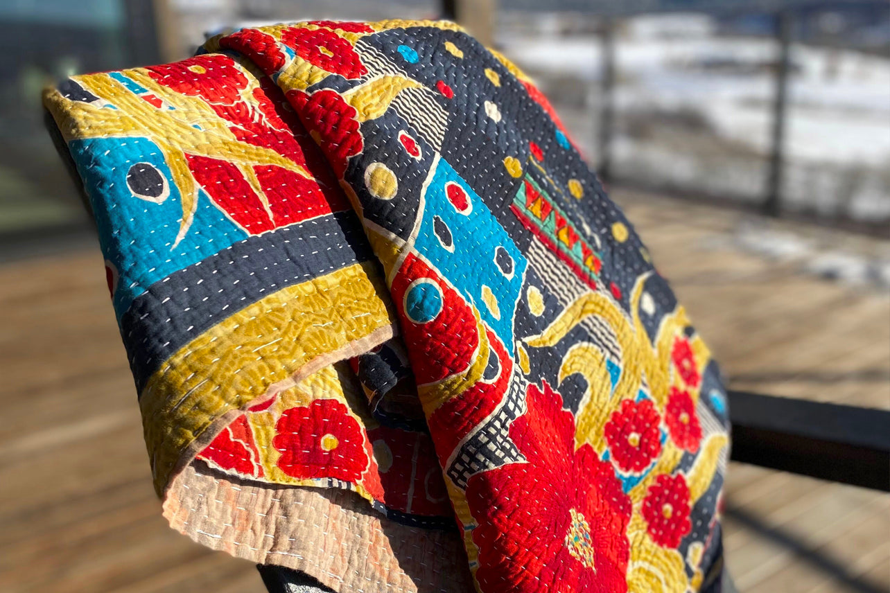 Vintage Kantha Blanket Throw - Assorted Colors – Verve Culture