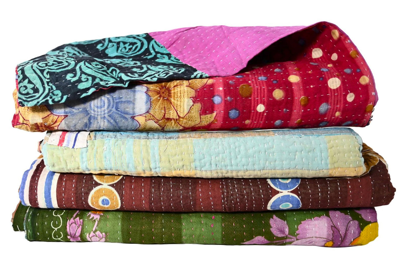 Vintage Kantha Blanket Throw - Assorted Colors