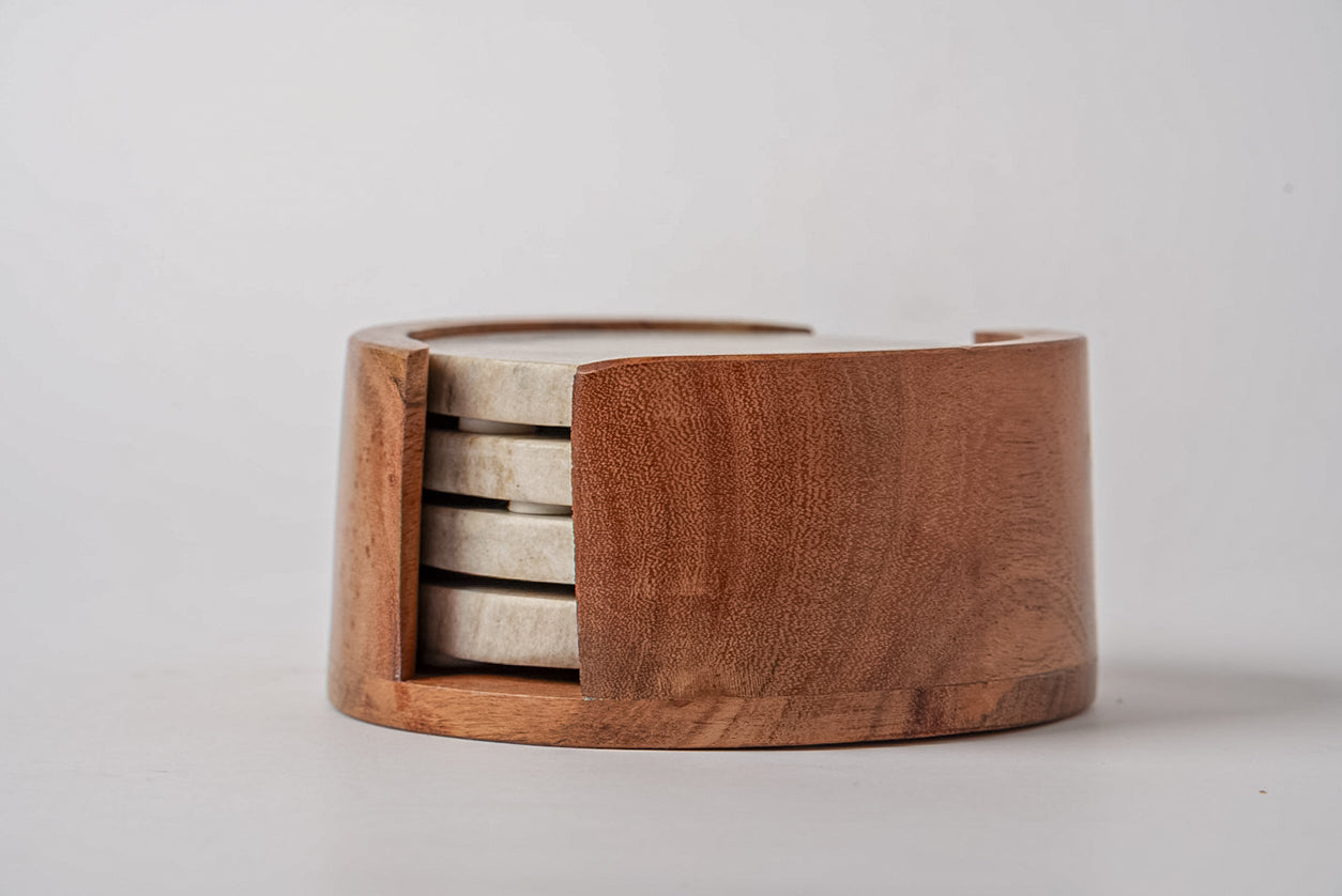 Marble Coasters - Set of 4 - Tan