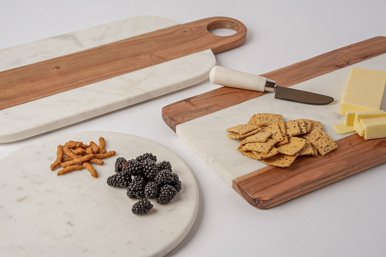 Marble Serving Board with Hole Handles