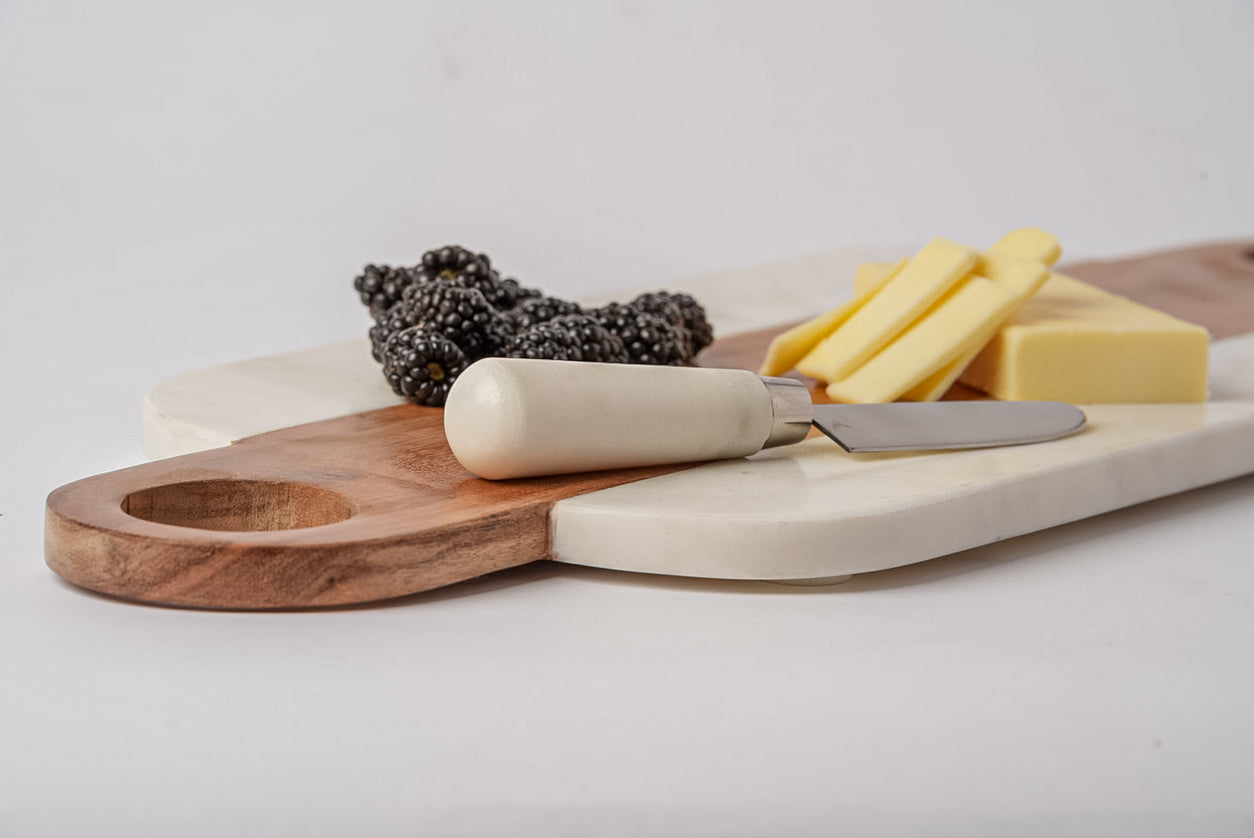 Marble Serving Board with Hole Handles