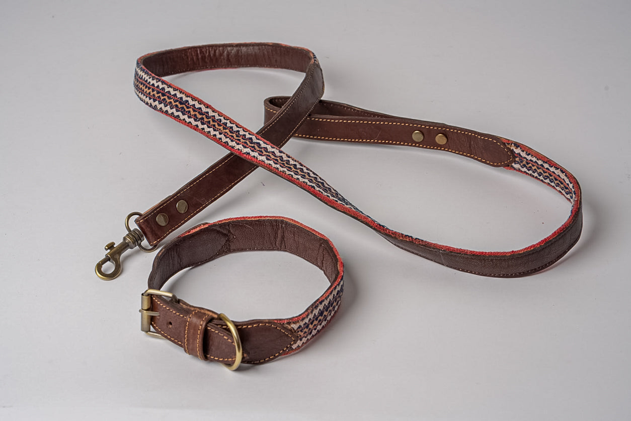Moroccan Kilim Dog Leash and Collar