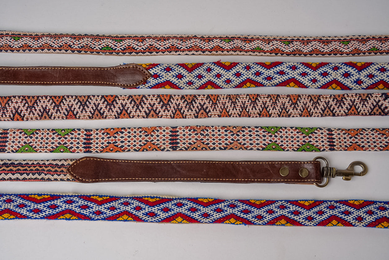 Moroccan Kilim Dog Leash and Collar