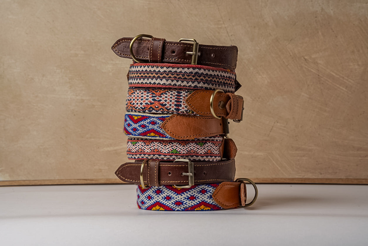 Moroccan Kilim Dog Leash and Collar