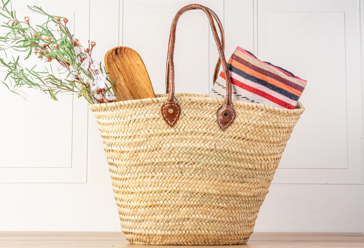 Straw Bag French Basket french market popular basket, Beach Bag Handmade Moroccan Basket