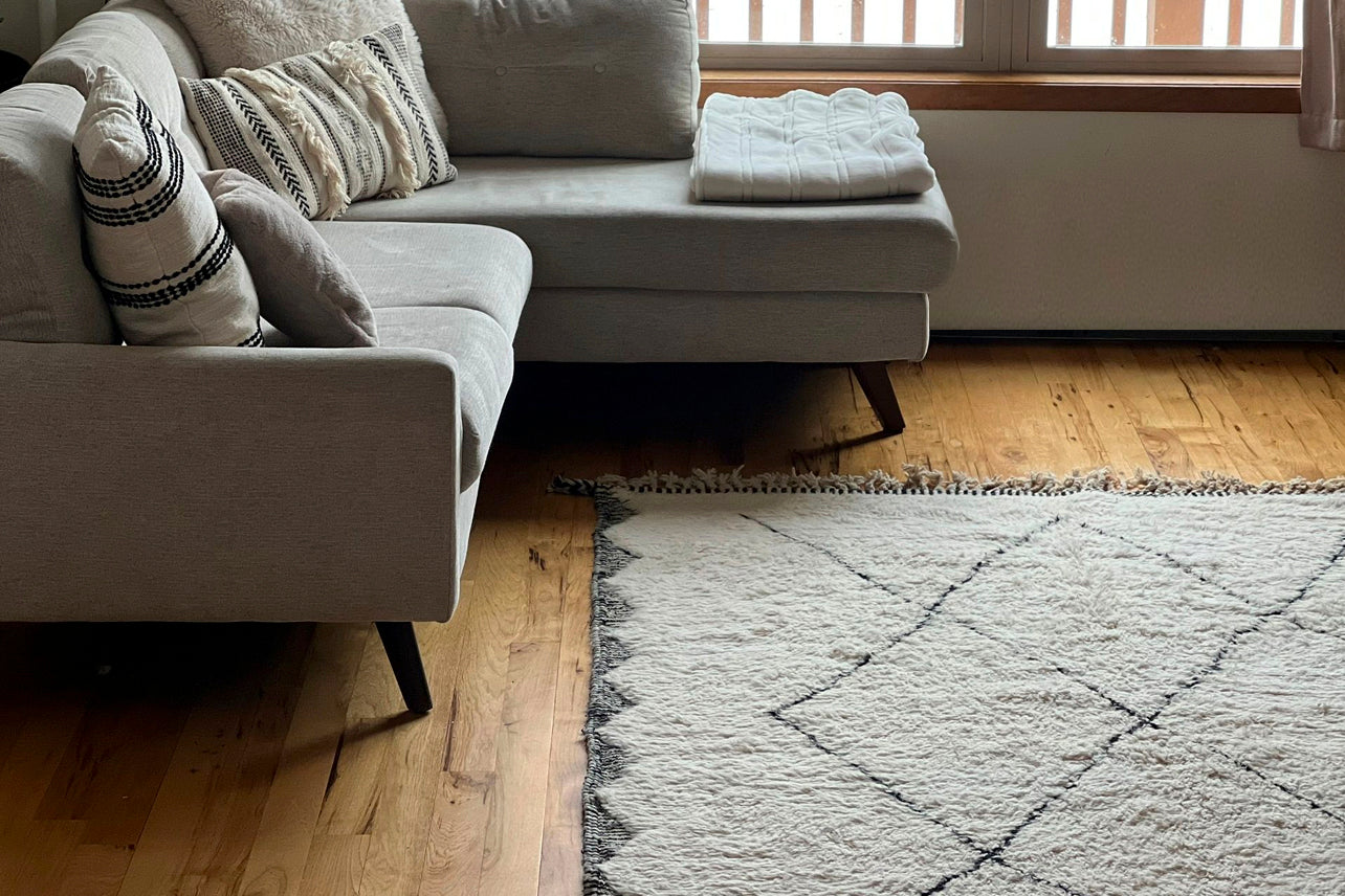 Moroccan Beni Ourain Berber Rug - Handmade - Large Size