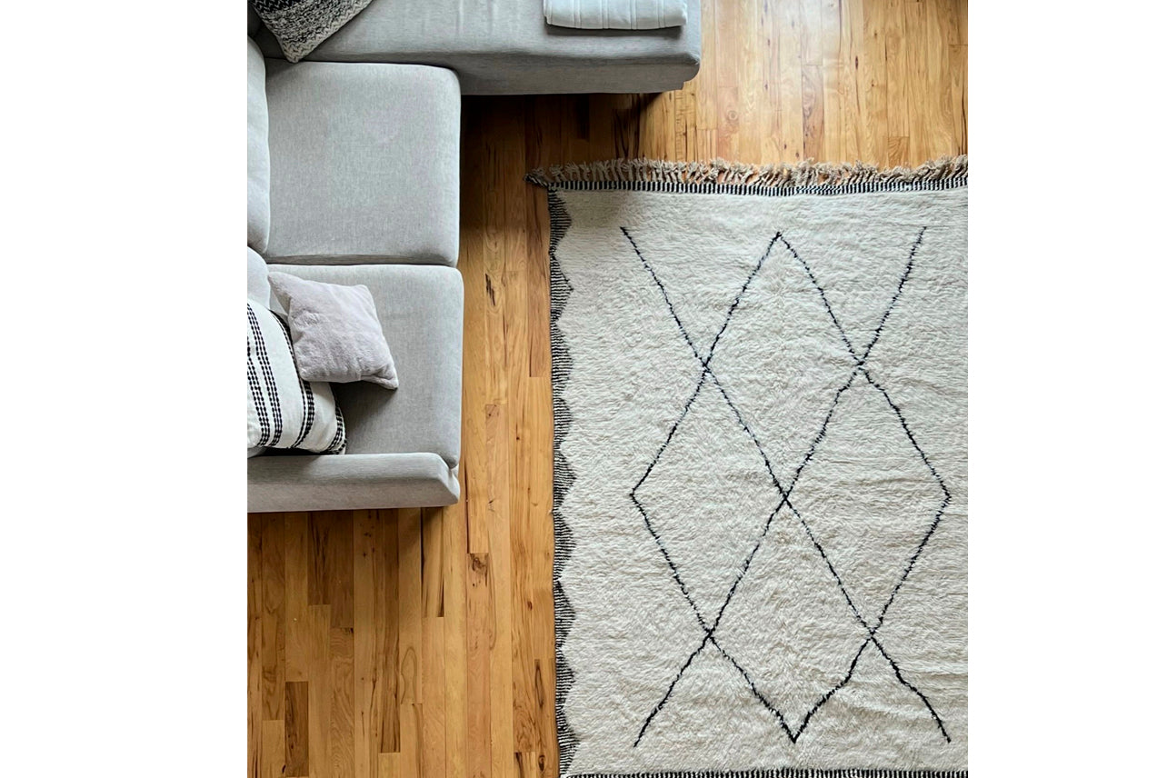 Moroccan Beni Ourain Berber Rug - Handmade - Large Size