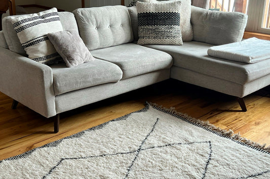 Moroccan Beni Ourain Berber Rug - Handmade - Large Size