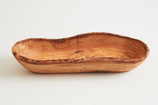 Italian Olivewood Boat Bowl with Live Edge