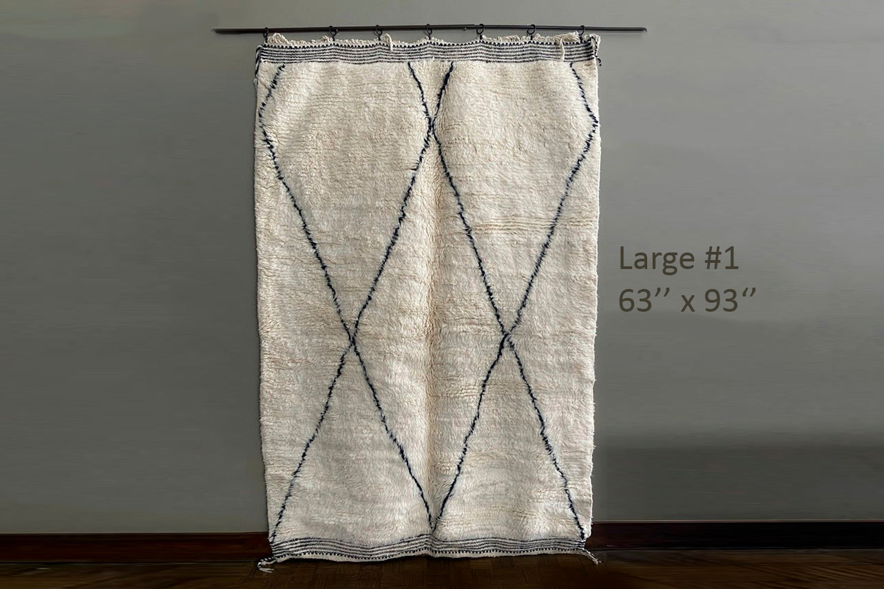 Moroccan Beni Ourain Berber Rug - Handmade - Large Size