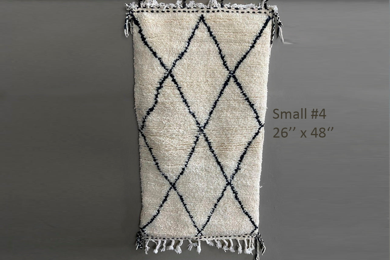 Moroccan Beni Ourain Berber Rug - Handmade - Small Size