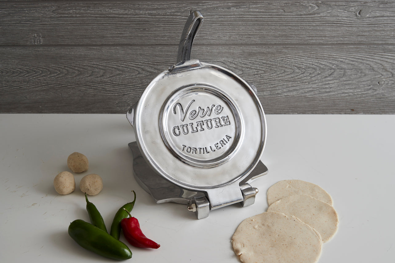Verve Culture Mexican XL Tortilla Press - Polished Aluminum – We Love  Tortilla's