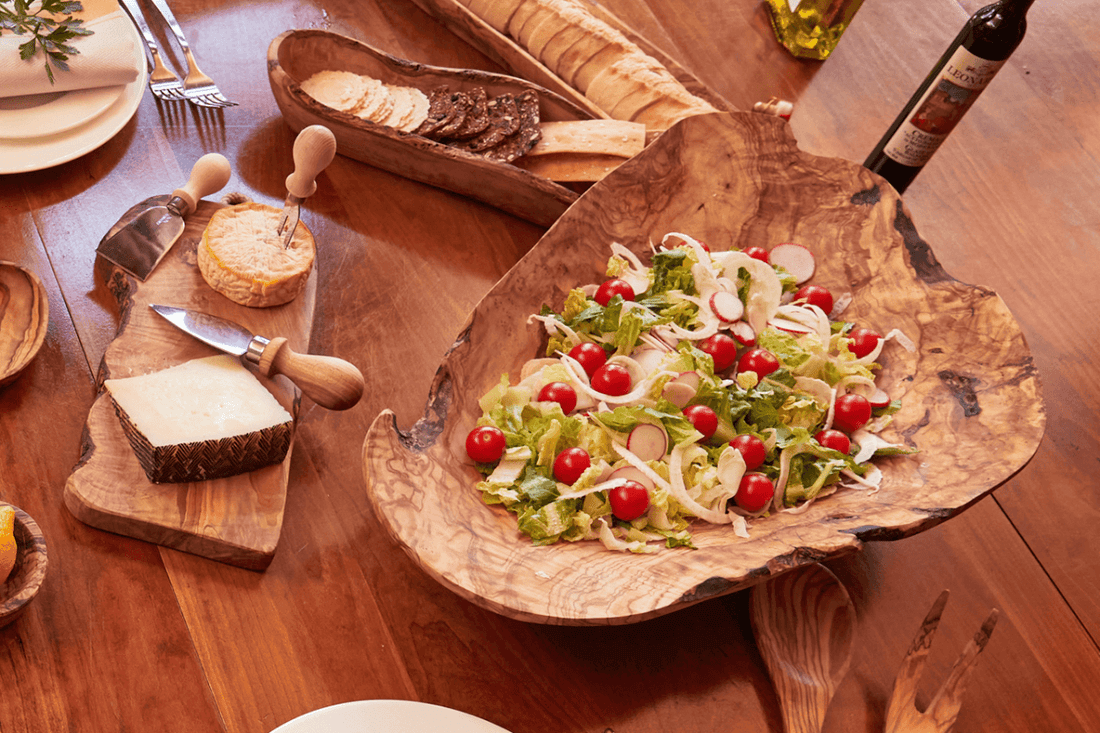 Elevate Dining: Handcrafted Wooden Salad Bowls