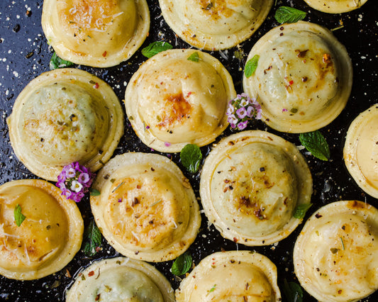 Ravioli with Pesto and Grilled Vegetables