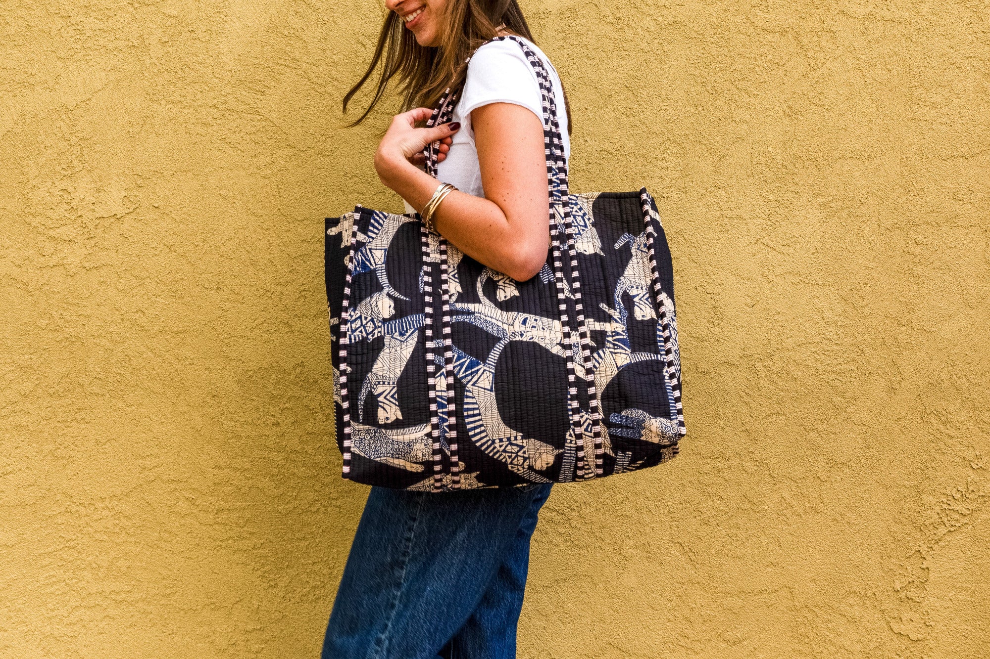 Verve Culture Quilted Feline Tote