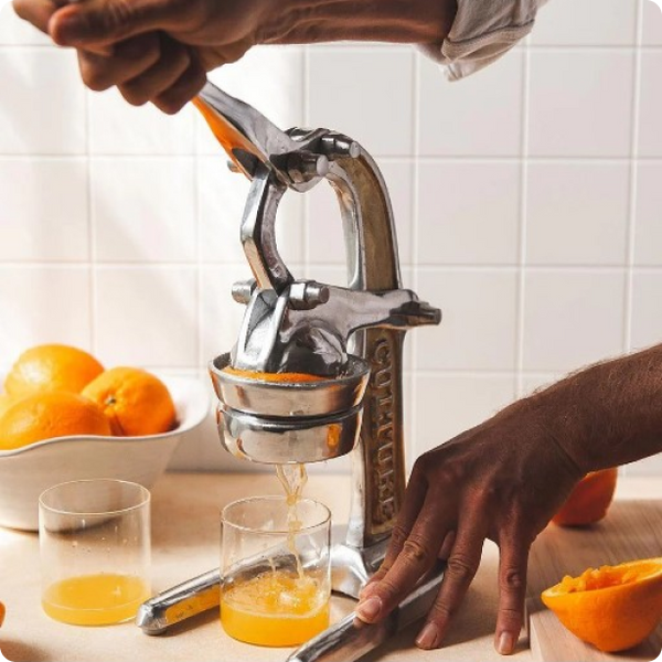 Verve CULTURE - Exprimidor manual de aluminio fundido artesanal de grado  profesional para naranja, pomelo y frutas cítricas grandes, bebidas