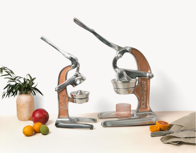 Artisan Cast Aluminum Professional Grade Manual Hand Press  Juicer Perfect for Orange, Grapefruit, and Large Citrus Fruits Morning  Drinks, Cocktails, or Cooking by Verve CULTURE - Gold - Large 14x9x17: Home