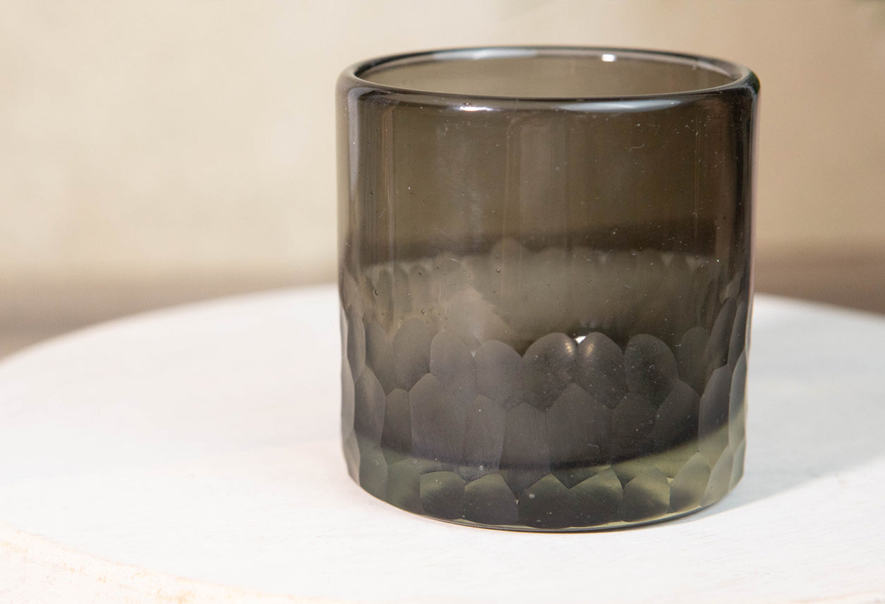 Handblown Etched Rocks Glass - Set of 2