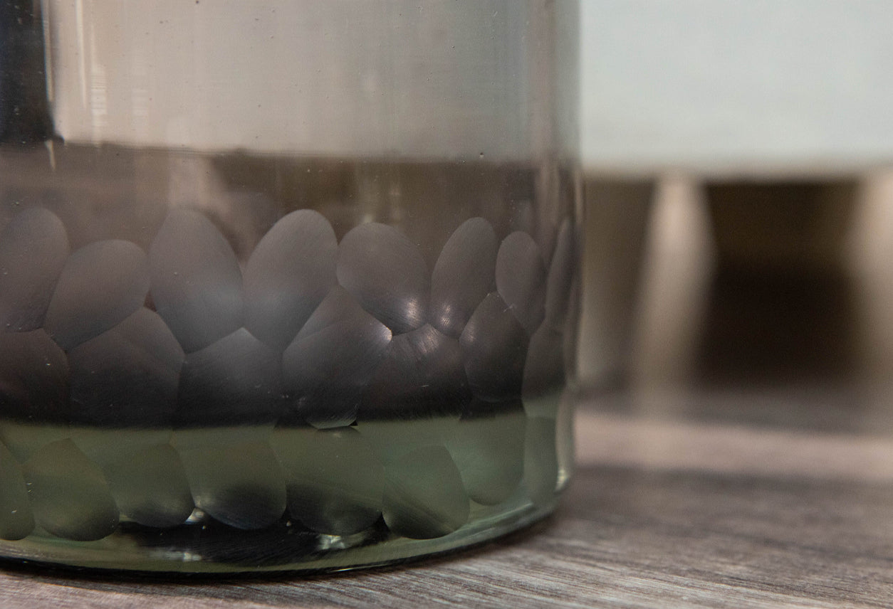 Handblown Etched Rocks Glass - Set of 2