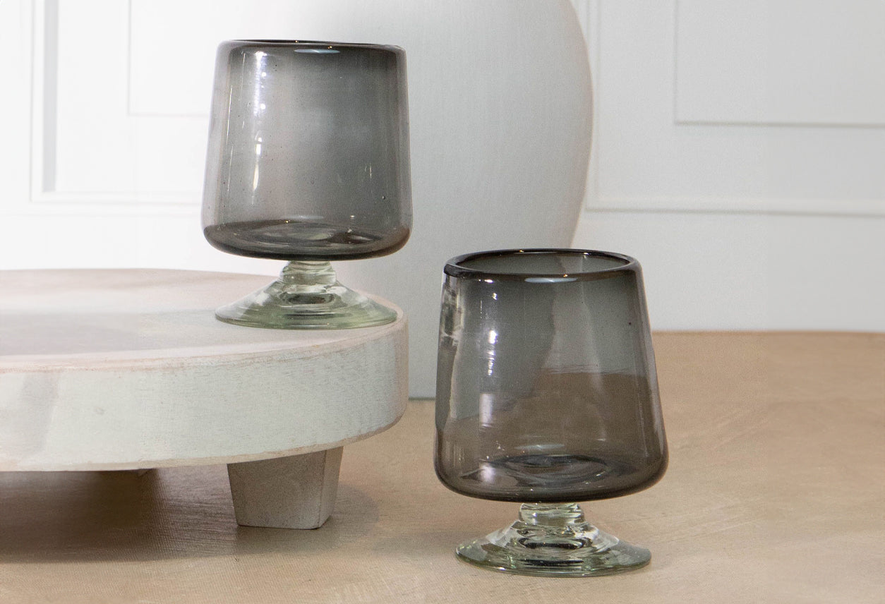 Handblown Short Stemmed Wine Glass - Set of 2