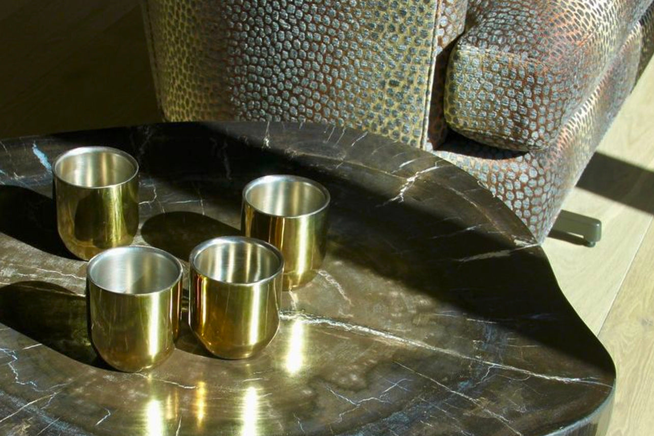 Double Walled Cups - Brass Color