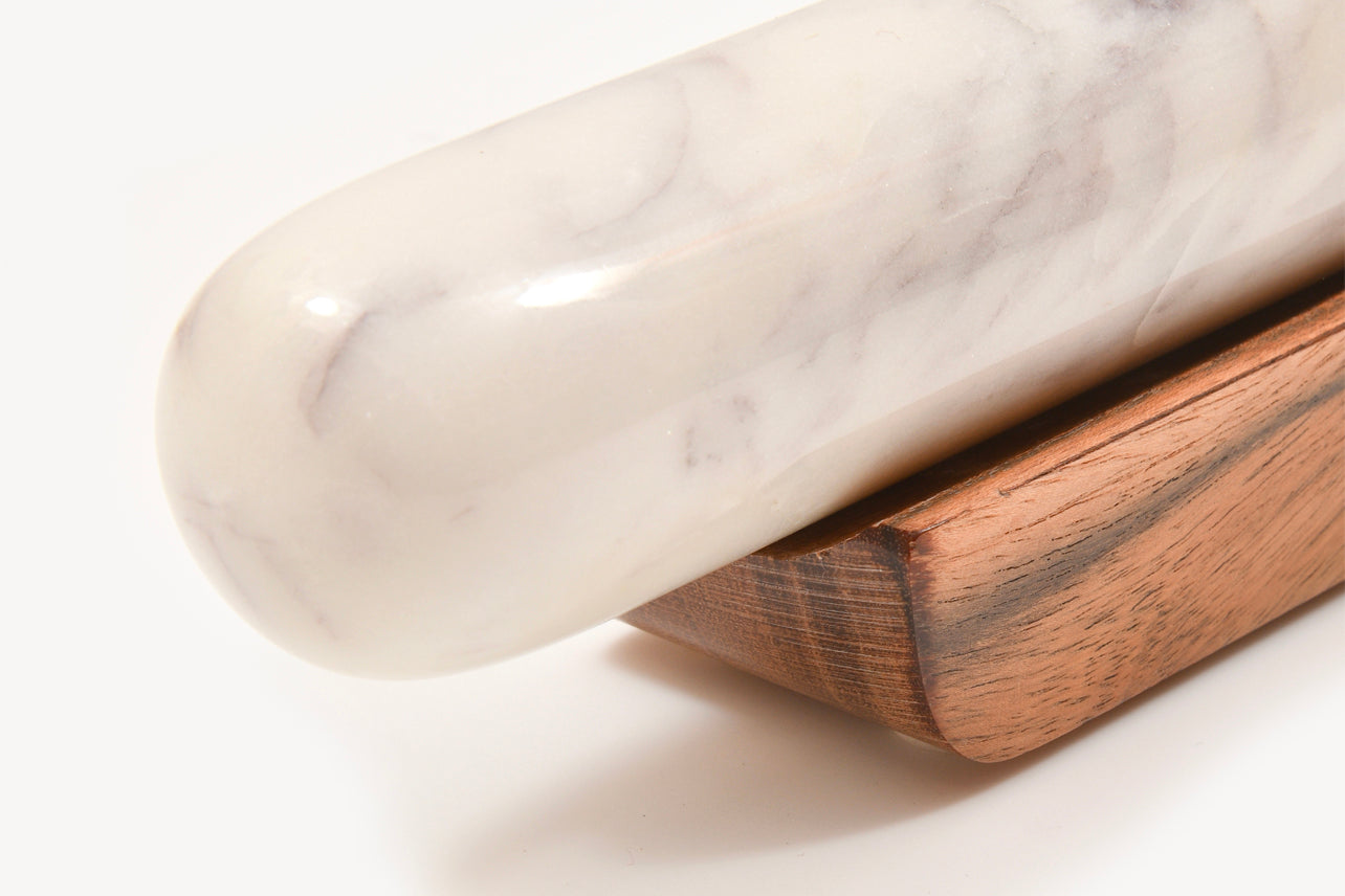 Verve Culture Marble Rolling Pin with Wood Base