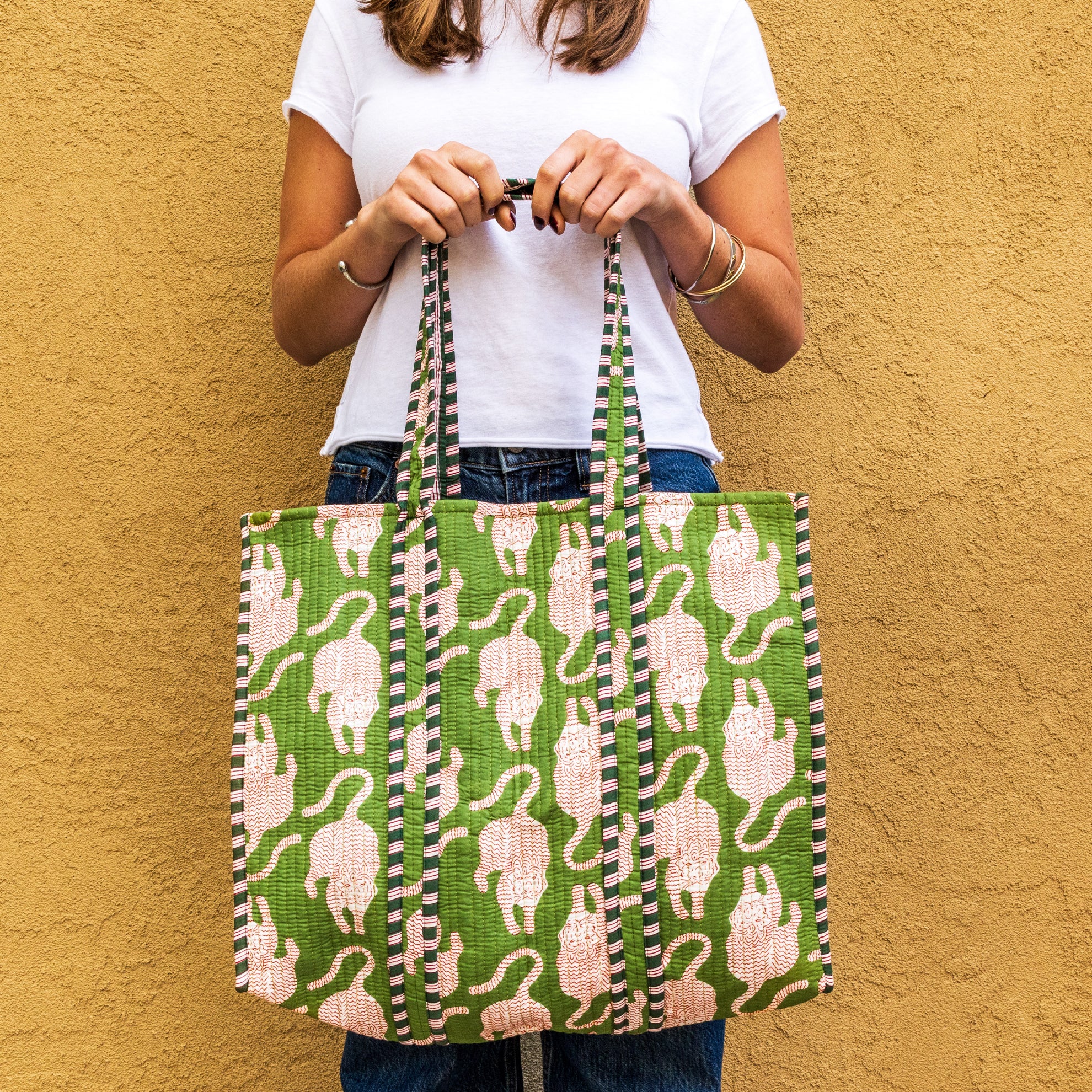 Verve Culture Quilted Feline Tote