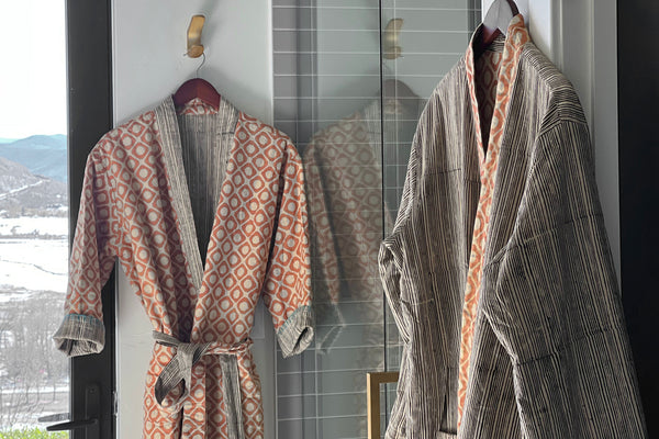 Verve Culture Block Print Reversible Robe - Main Image