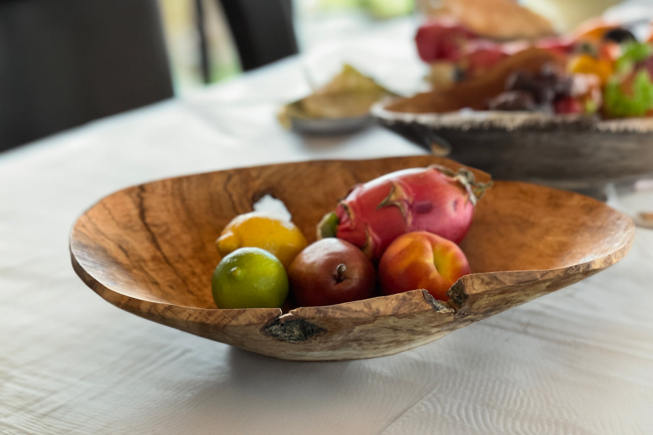 Italian Olivewood Root Fruit Bowl