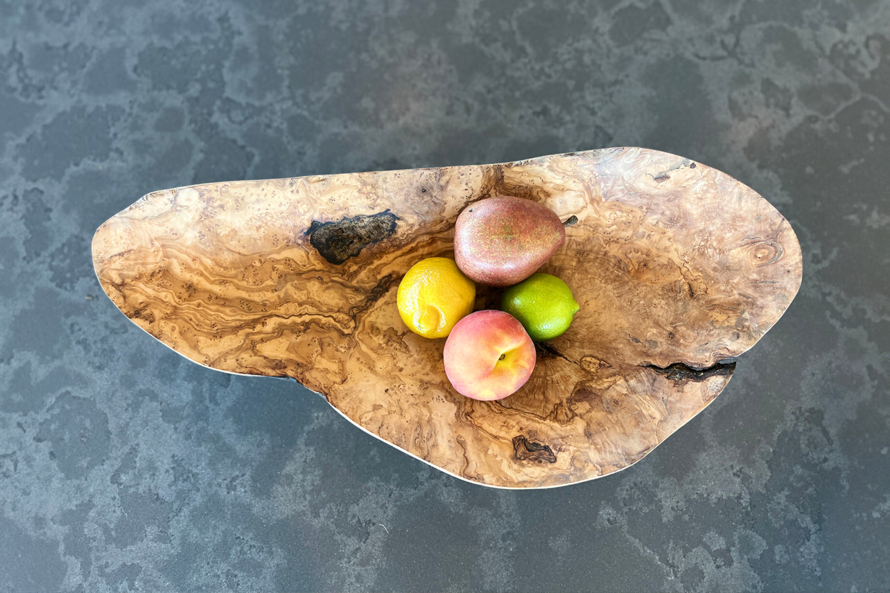 Italian Olivewood Root Fruit Bowl