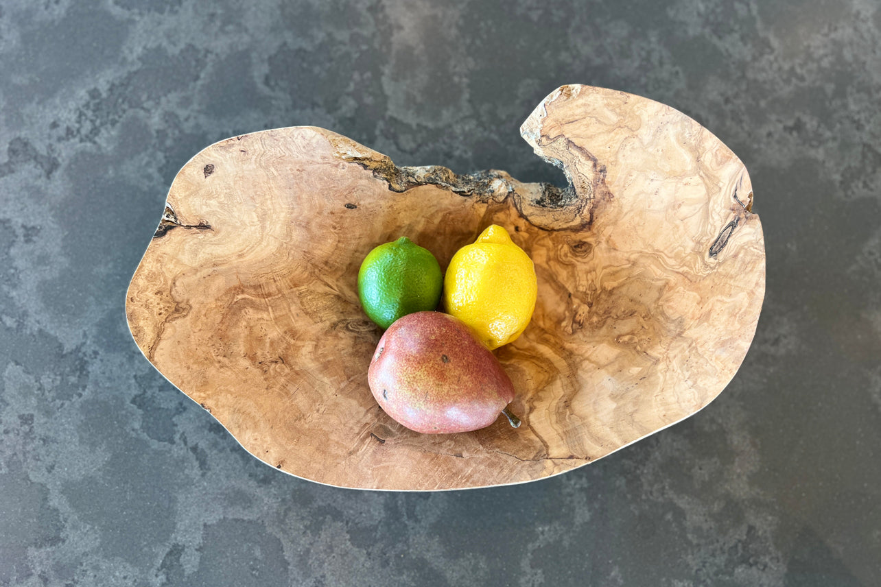 Italian Olivewood Root Fruit Bowl