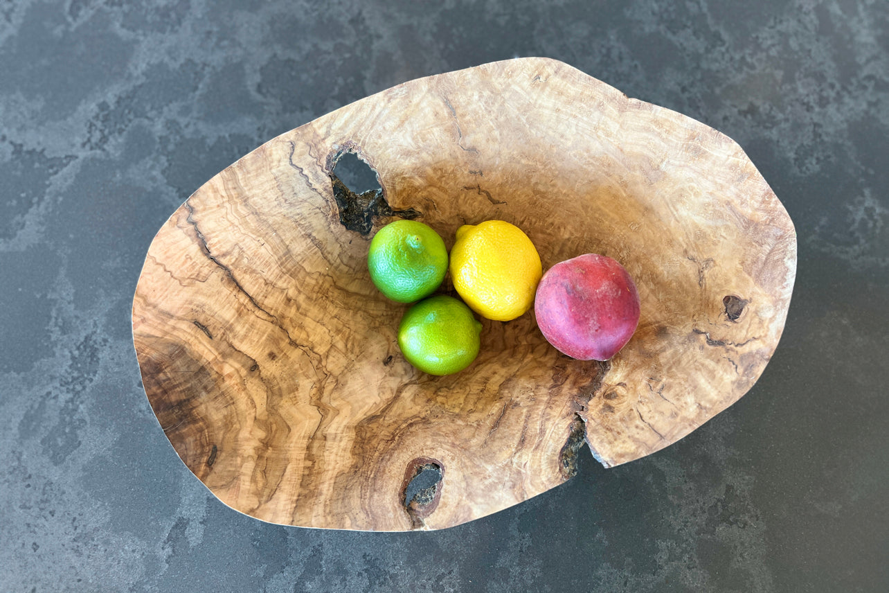 Italian Olivewood Root Fruit Bowl