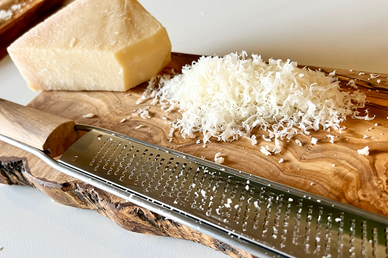 Cheese Grater With Olive Wood Flat Wooden Parmesan Grater Small
