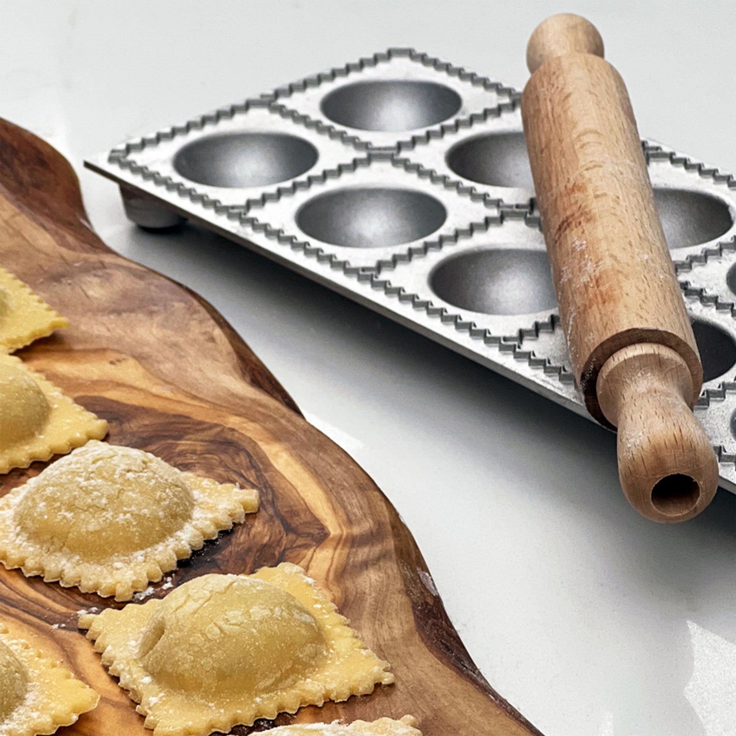 Italian 12-piece Ravioli Mold with Roller