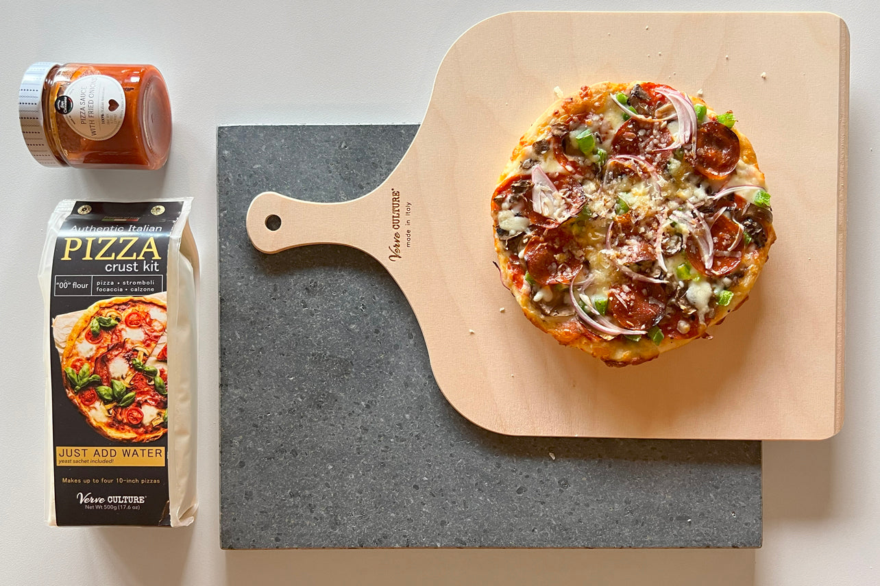 Lava Stone and Pizza Peel Set