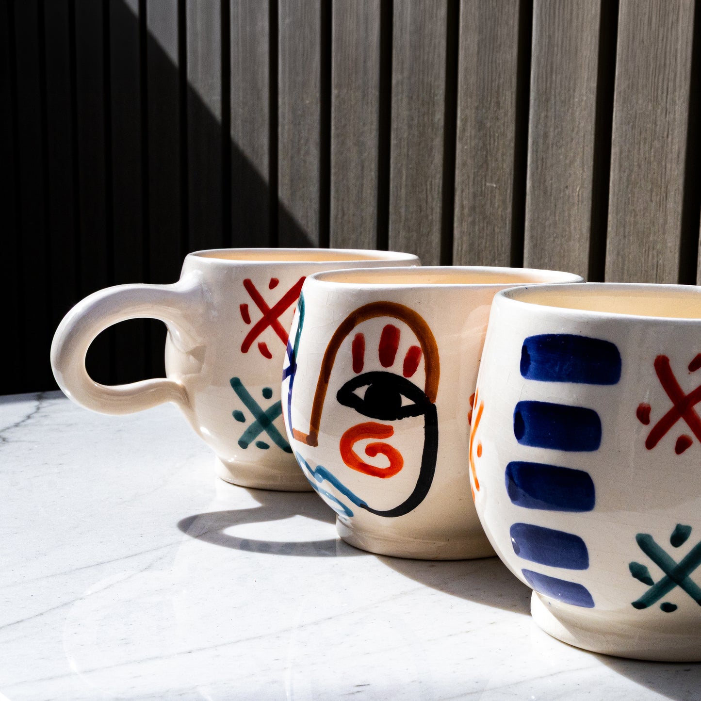 Moroccan Handpainted Visage Mug - Set of 2
