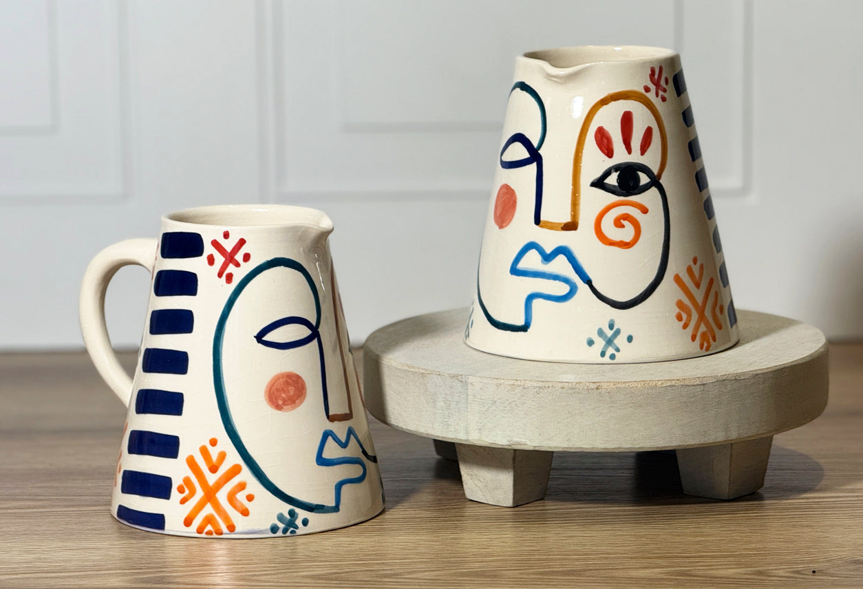 Moroccan Handpainted Visage Pitcher