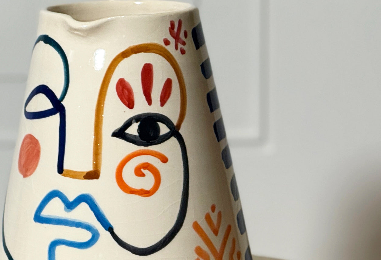 Moroccan Handpainted Visage Pitcher