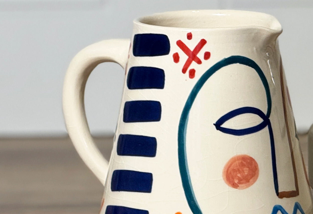 Moroccan Handpainted Visage Pitcher