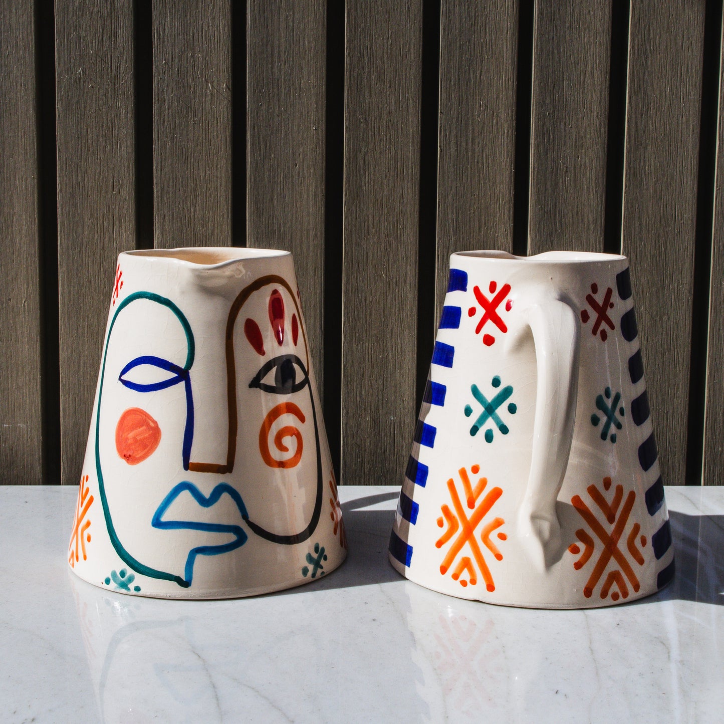 Moroccan Handpainted Visage Pitcher
