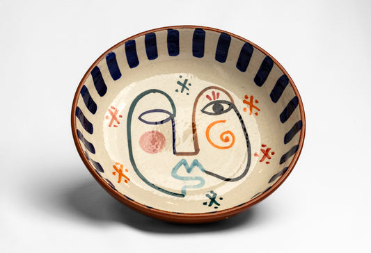 Moroccan Handpainted Visage Serving/Salad Bowl
