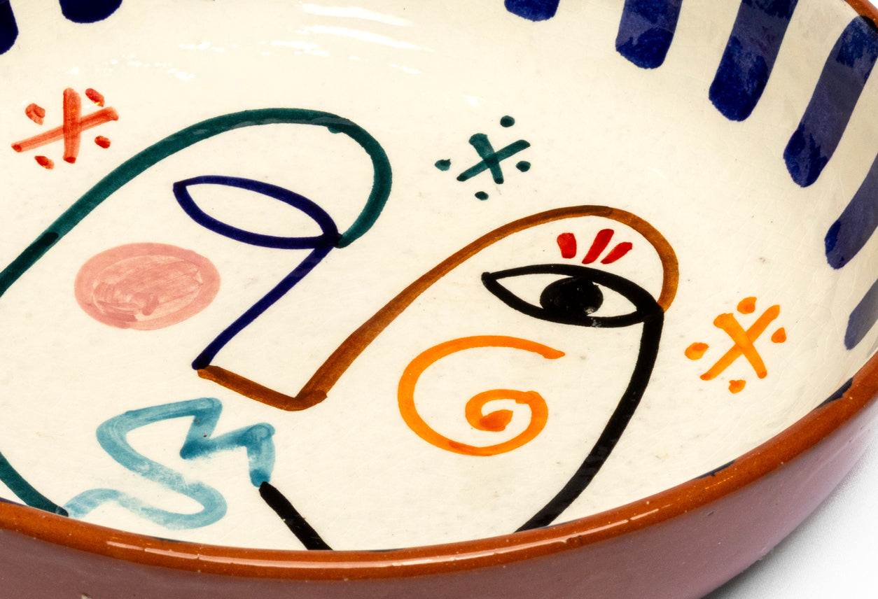 Moroccan Handpainted Visage Serving/Salad Bowl