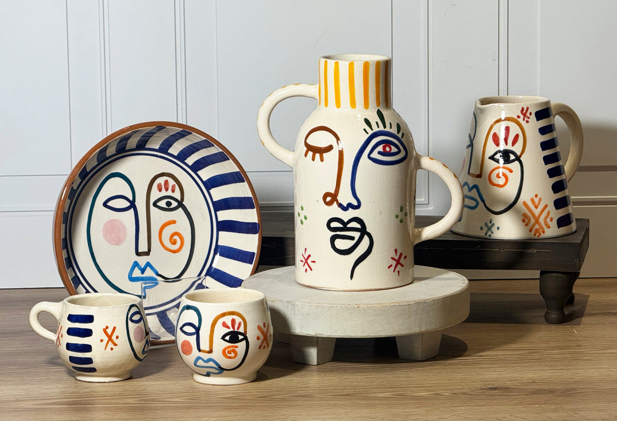 Moroccan Handpainted Visage Mug - Set of 2